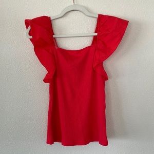 A New Day womens ribbed/square neck top, size small, NWT, red.